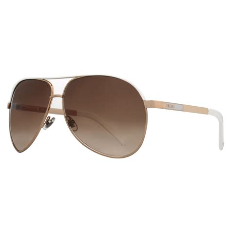 Gucci Gg1827/s Gold White Aviator Sunglasses Gradient Brown 